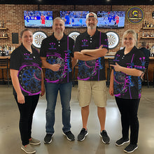 Load image into Gallery viewer, Custom Blue And Pink Darts Funny Bulldog Dart Shirts 1/4-Zip For Men Dart League Jerseys NYN2108