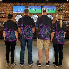 Load image into Gallery viewer, Custom Blue And Pink Darts Funny Bulldog Dart Shirts 1/4-Zip For Men Dart League Jerseys NYN2108