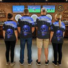 Load image into Gallery viewer, Custom Holographic Blue Skull Darts Shirt 1/4-Zip For Women Light Skull Dart League Jerseys NYN2111