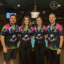 Load image into Gallery viewer, Colorful Paint &amp; Flame 8 Ball Billiard Shirt For Women Personalized Cue Billiard Team Shirt NYN2334