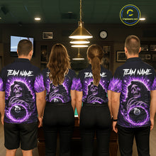 Load image into Gallery viewer, Lightning Purple Scary Grim Reaper Pool 8 Ball Men Billiard Shirt Custom Ball Billiard Team Attire NYN2624