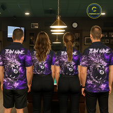 Load image into Gallery viewer, Purple Smokes Lion Paint Pool 8 Ball Women Billiard Polo &amp; 1/4-Zip Shirt Custom Billiard Team Attire NYN2626