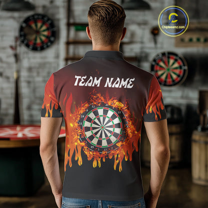 Flame Pattern Multi Color Dartboard Custom Flame Dart Shirt For Men, Dart Jerseys NYN0226