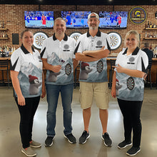 Load image into Gallery viewer, Cold Fierce Penguin Duo Play Darts Men Darts 1/4-Zip Shirt Personalized Name For Darters NYN2356