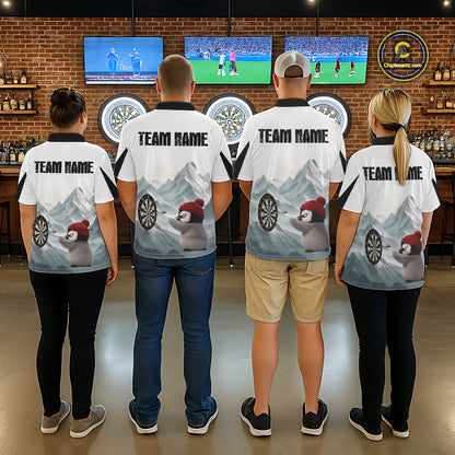 Cold Fierce Penguin Duo Play Darts Men Darts 1/4-Zip Shirt Personalized Name For Darters NYN2356