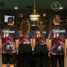 Load image into Gallery viewer, Patriotic Smoke Pool 8 Ball Women's Billiard Team Shirts Custom Dragon Billiard Ball Attire NYN2361