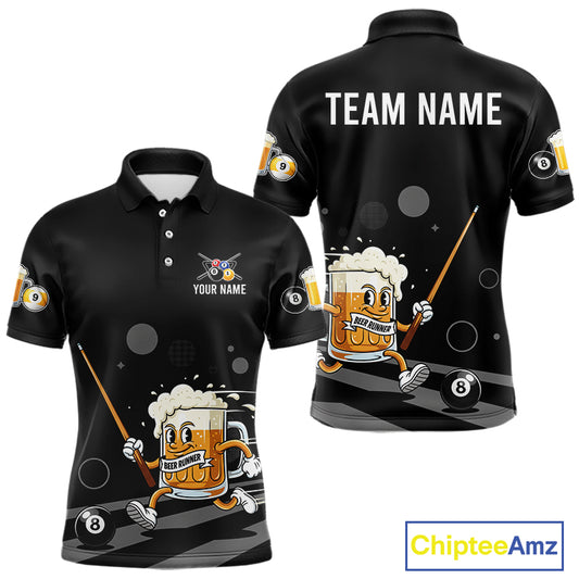Funny Beer Play Pool 8 Ball Men's Billiard Team Shirt Custom Billiard Polo & 1/4 Zip Attire NYN2364