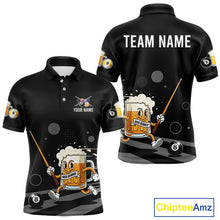 Load image into Gallery viewer, Funny Beer Play Pool 8 Ball Men's Billiard Team Shirt Custom Billiard Polo &amp; 1/4 Zip Attire NYN2364