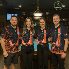 Load image into Gallery viewer, Personalized Fire Flame Pool Men's Billiard Balls Team Shirt Phoenix Billiard Attire|Yellow NYN2369
