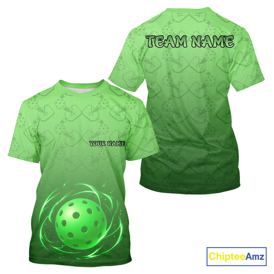 Custom Lightning Green Pickleball Ball T-Shirt For Men Outfits Pickleball Team Shirt NYN0932