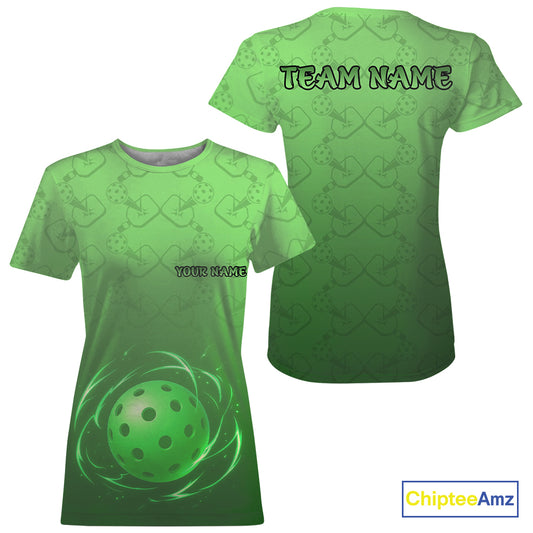 Custom Lightning Green Pickleball Ball T-Shirt For Women Outfits Pickleball Team Shirt NYN0932