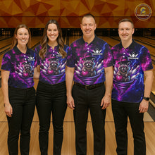 Load image into Gallery viewer, Raccoon Funny Bowling Polo 1/4-Zip Shirts For Men Custom Galaxy Tornado Bowling Team Jerseys NYN3413