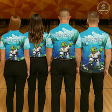Load image into Gallery viewer, Bowling team wearing matching ocean turtle jerseys during tournament competition, representing unity, friendship, harmony and long-term success.