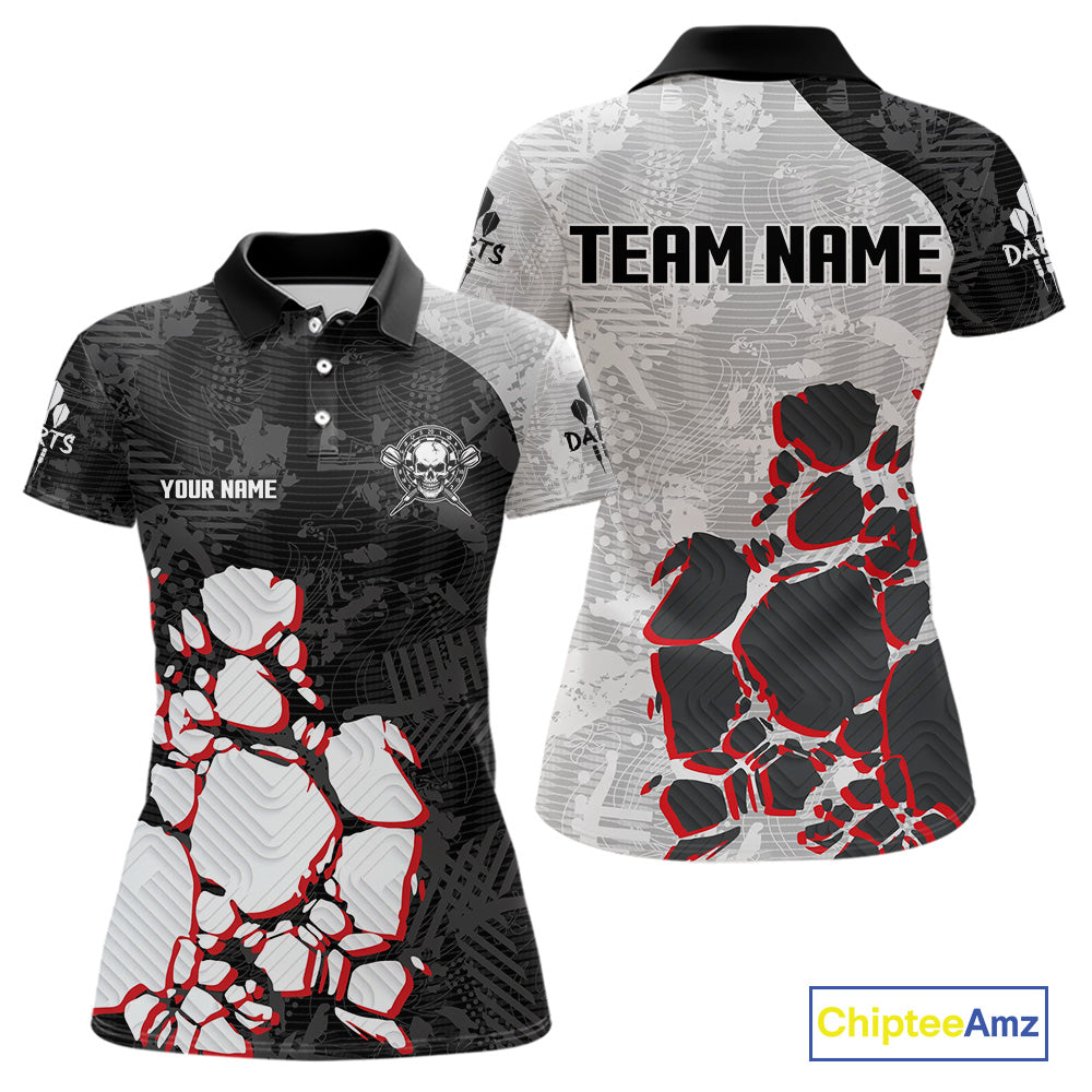 Skull Dart Boards Custom Multi-Color Dart Shirt For Women, Dart Team Jerseys NYN0095
