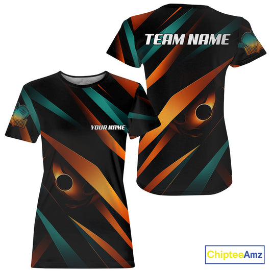 Custom Holographic Orange Pickleball Ball T-Shirt For Women Outfits Pickleball Jerseys NYN1605