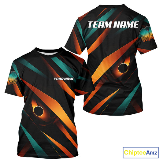Custom Holographic Orange Pickleball Ball T-Shirt For Men Outfits Pickleball Jerseys NYN1605