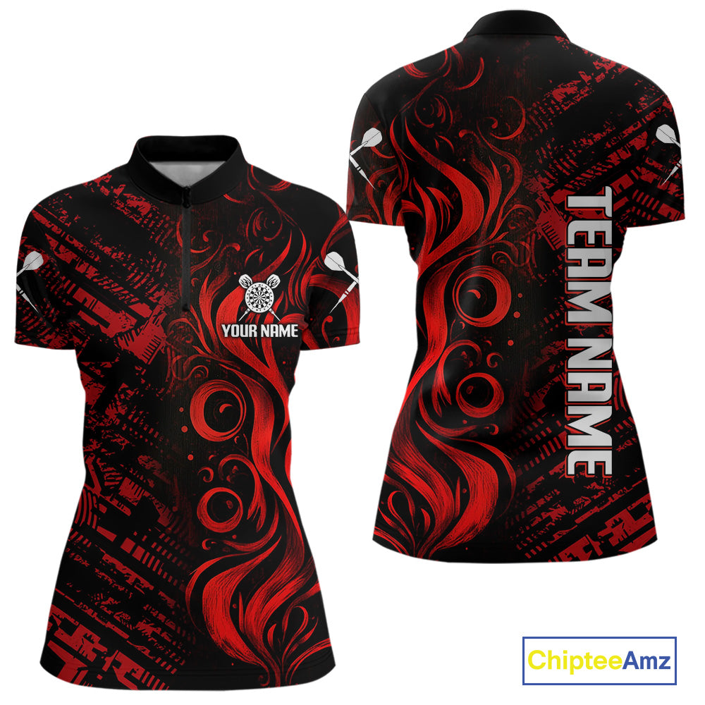 Grunge Style Dart Arrows Custom Red Dart Shirt For Women, Dart Team Jerseys NYN0103
