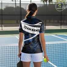 Load image into Gallery viewer, Custom Blue Digital Camo Pickleball League Jerseys For Women Pickleball Paddle Shirts NYN2154