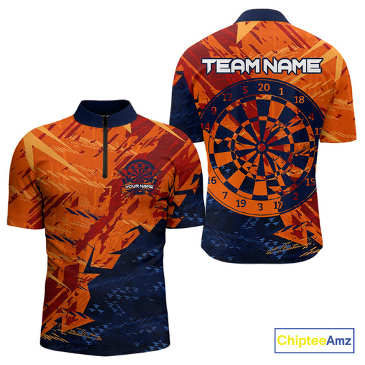 Blue & Orange Dartboards Custom Grunge Dart Shirt For Men, Dart Team Jerseys NYN0231