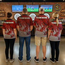 Load image into Gallery viewer, Custom Grunge Red And Grey Halftone Women Darts Quarter-Zip Team Shirt Dart League Jerseys NYN2178