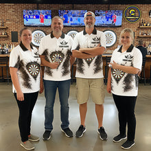 Load image into Gallery viewer, Black And White Splatter Dartboard Men Darts Polo &amp; 1/4-Zip Shirts Custom Outfits Darts Team Jersey NYN3036