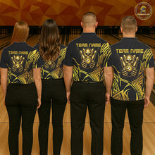 Load image into Gallery viewer, Womens Skull Bowling Shirts Gold Tribal Pattern Custom Skull Bowling Polo Quarter-Zip Team Jersey NYN3755