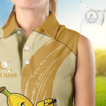 Load image into Gallery viewer, Funny Banana Womens Golf Sleeveless Polo Shirt, Custom Golf Polo For Women Golf Apparel Gift For Golf Lovers NYN3767