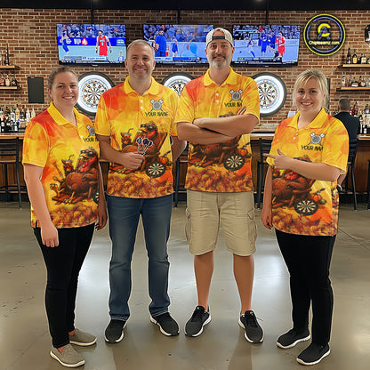 Custom Funny Turkey Autumn Thanksgiving Darts Shirt For Men, Thanksgiving Darts Team Jersey NYN4070