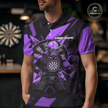 Load image into Gallery viewer, Purple Funny Muscle Bull Dartboard Custom Funny Darts Polo Shirt For Men Dart Jerseys NYN1956