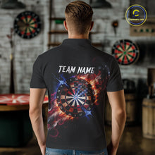 Load image into Gallery viewer, Custom Colorful US Flag Smoke Dartboard Men Darts Polo Shirt Patriotic Dart Gifts NYN1992