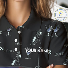 Load image into Gallery viewer, Personalized American Flag Womens Golf Polo Shirts Custom Patriotic Golf Ball Team Jerseys NYN3096
