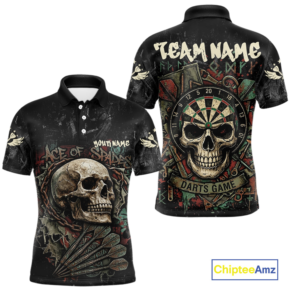 Graffiti Grunge Skull Darts Shirt For Men Custom Name & Team Skull Dart Outfits Jerseys NYN3115