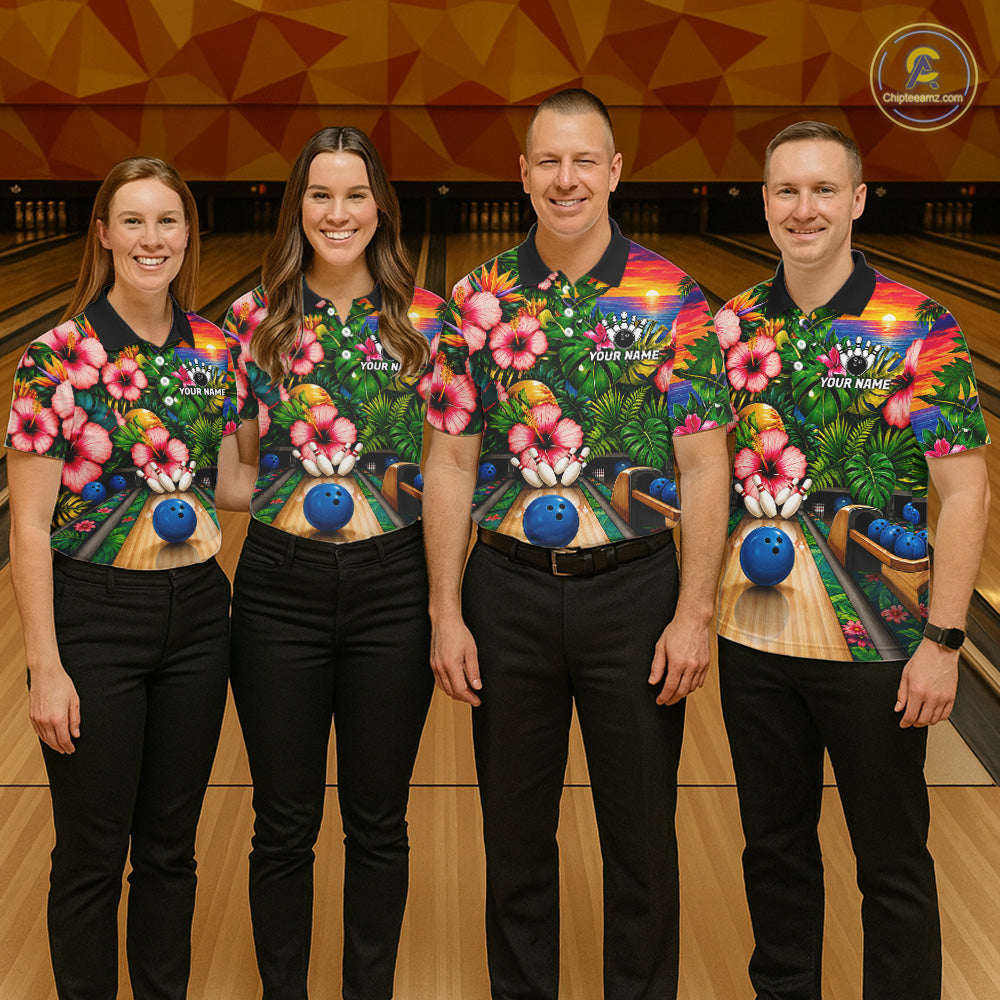 Monstera Pattern Funny Women Bowling Shirt Custom Summer Tropical Youth Bowling Shirts NYN3278
