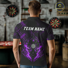 Load image into Gallery viewer, Purple Skull Lightning Thunder Grunge Dartboard Custom Men Polo Darts Shirt Dart Gifts NYN2015