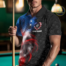 Load image into Gallery viewer, Heart US Flag Pool 8 Ball Men's Billiard Shirt Custom Couple Patriotic Billiard Attire NYN2549
