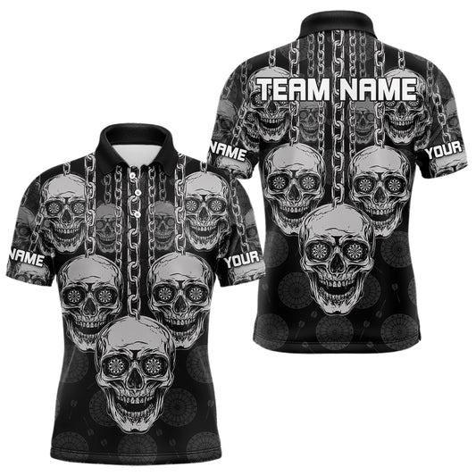 Custom Grey Skulls Dartboards Dart Shirts For Men, Dart Team Jerseys NYN0019