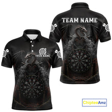 Load image into Gallery viewer, Skeleton Dragon Grey Smokes Cracked Darts League Shirt Custom Dragon Men Darts Jersey NYN2039