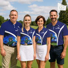 Load image into Gallery viewer, Funny Raccoon Moonlit Golf Course Mens Golf Shirts Upf Golf Shirts Custom Blue Golf Apparel NYN3318