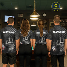 Load image into Gallery viewer, Retro Grunge US Flag Eagle Pool 8 Ball Men Billiard Shirt Custom Patriotic Billiard Team Attire NYN2564