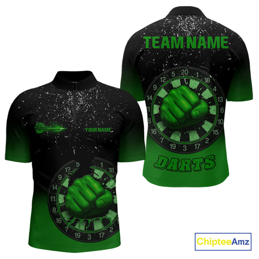 Dynamic Verdant Fist Artwork Darts Shirt For Men - Custom Team Name - Darts Jersey NYN0368