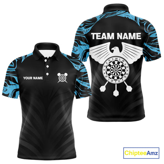 Blue Splash Color Eagle Dartboard Darts Shirt For Women - Custom Team & Player Name NYN0379