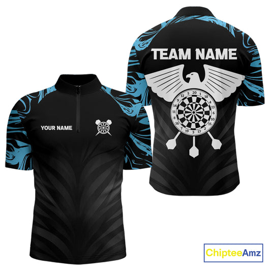 Blue Splash Color Eagle Dartboard Darts Shirt For Women - Custom Team & Player Name NYN0379