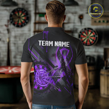 Load image into Gallery viewer, Lightning Purple Ribbon Dartboard Custom Lightning Dartboard Darts Polo Shirt For Men NYN1804