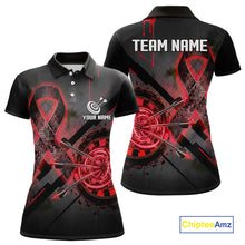 Load image into Gallery viewer, Lightning Red Ribbon Dartboard Custom Lightning Dartboard Darts Polo Shirt For Women NYN1805
