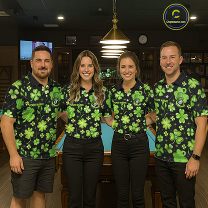 Eagle Shamrock Green St Patrick's Day Women Billiard Shirts Personalized Pool 8 Balls Billiard Attire NYN2740