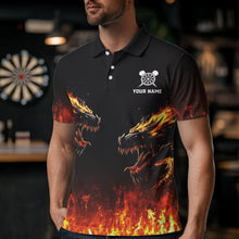 Load image into Gallery viewer, Custom Fire Flame Wolfs Dartboard Dart Jerseys For Men Dart Team Jerseys Personalized NYN0040