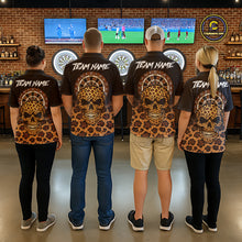 Load image into Gallery viewer, Brown Skull &amp; Dartboard Leopard Pattern Darts Quarter-Zip Shirts For Women Darts Team Jerseys NYN2755