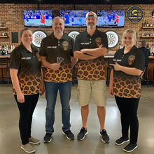 Load image into Gallery viewer, Brown Skull &amp; Dartboard Leopard Pattern Darts Quarter-Zip Shirts For Women Darts Team Jerseys NYN2755