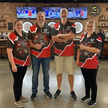Load image into Gallery viewer, Black &amp; Red Splatter Rhino Women Darts Quarter-Zip Shirt Custom Funny Team Dart League Jerseys NYN2067