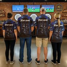 Load image into Gallery viewer, Crown Skull Splatter Paint Dartboard Darts Shirt For Women Custom Blue Splatter Dart Team Jerseys NYN3165